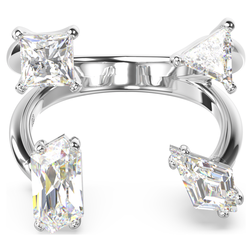 swarovski mesmera open ring  mixed cuts  white  rhodium plated