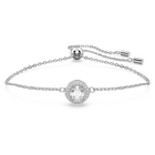 Constella bracelet, Round cut, Pavé, White, Rhodium plated