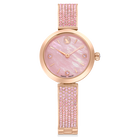 swarovski illumina watch swiss made crystal bracelet pink rose gold tone finish