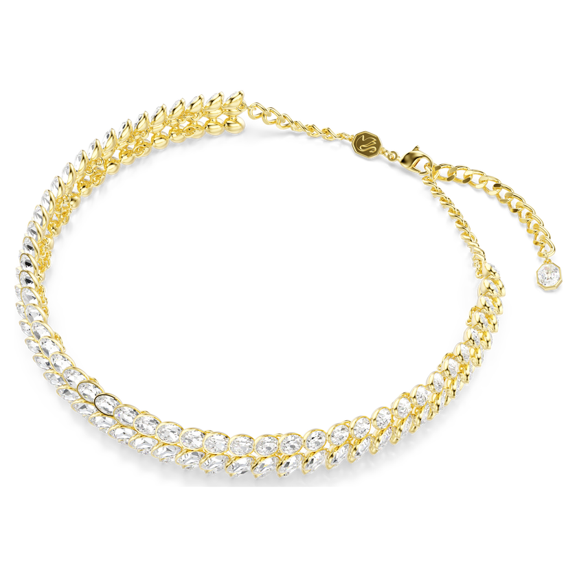 swarovski idyllia choker  oval cut  white  gold tone plated
