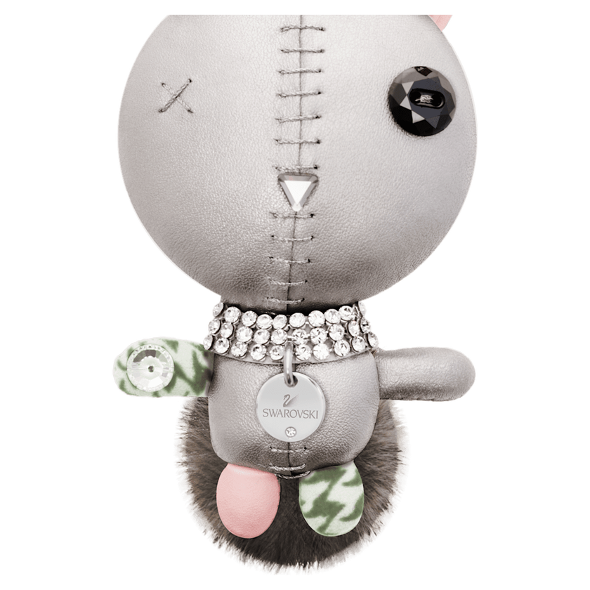 swarovski mathilde bag charm  rabbit  gray  stainless steel