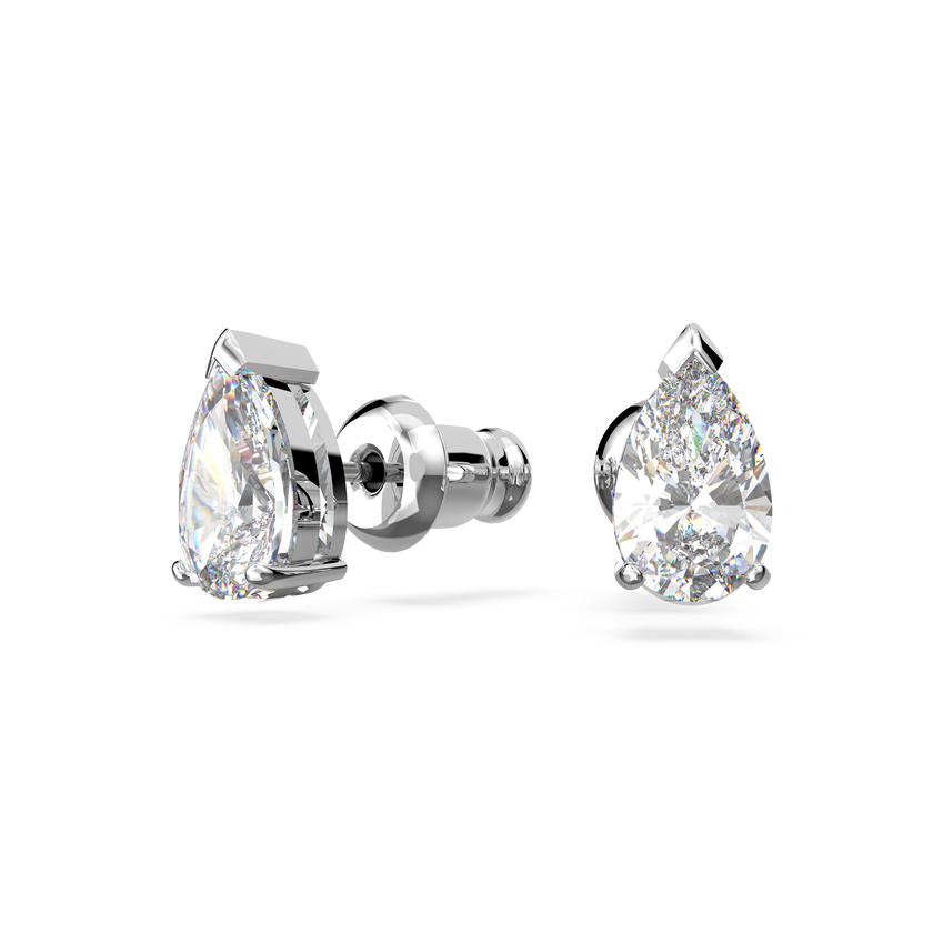 swarovski attract set  pear cut  white  rhodium plated