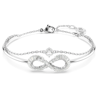 swarovski hyperbola bangle  infinity  white  rhodium plated