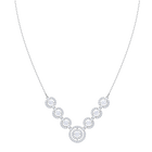 Sparkling Dance Necklace, White, Rhodium plating