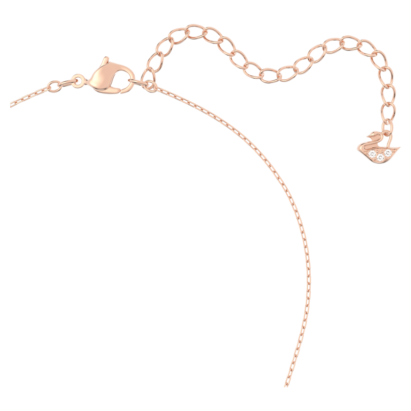 swarovski una necklace  round cut  white  rose gold tone plated