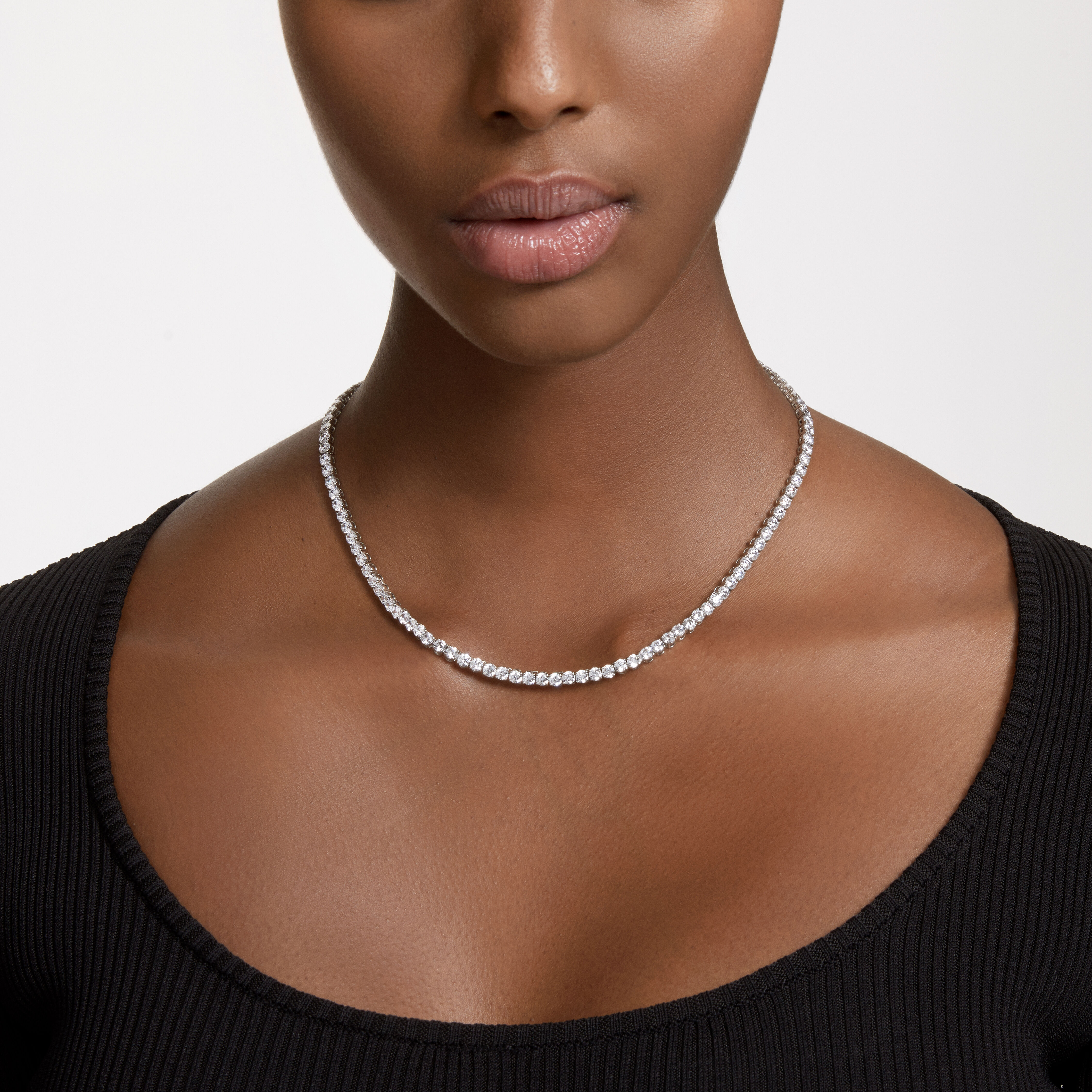 Swarovski tennis deluxe necklace hot sale white rhodium plated