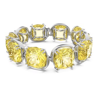 swarovski harmonia bracelet  cushion cut crystals  yellow  rhodium plated