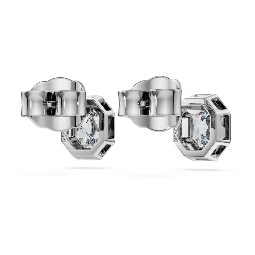swarovski octagon stud earrings  lab grown diamonds 1 0 ct tw  octagon shape  18k white gold