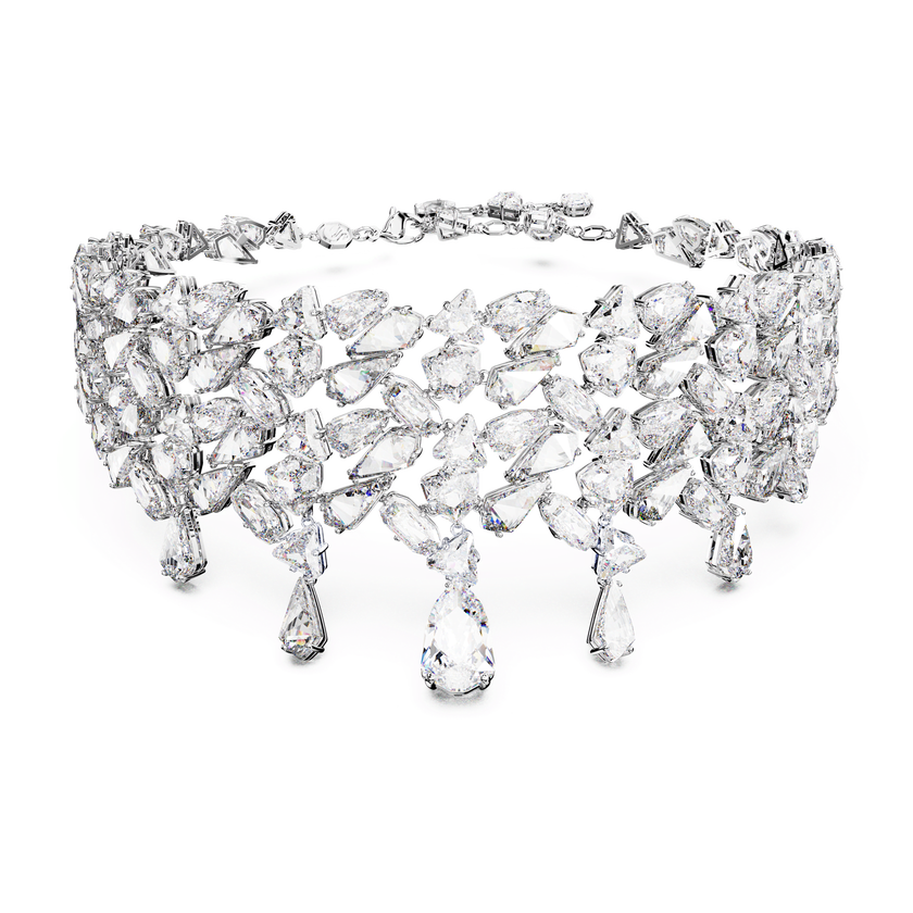 swarovski mesmera choker  mixed cuts  white  rhodium plated