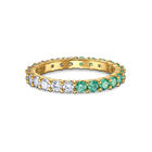 Vittore Half Ring, Green, Gold-tone plated