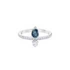 Vintage Ring, Blue, Rhodium plating