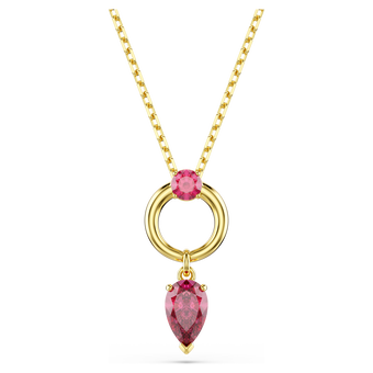 swarovski mesmera pendant  mixed cuts  red  gold tone plated