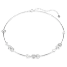 swarovski idyllia necklace  heart with arrow  white  rhodium plated