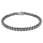 swarovski matrix tennis bracelet round cut gray ruthenium plated