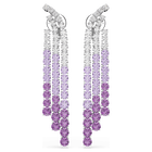 swarovski matrix clip earrings color gradient round cuts purple rhodium plated