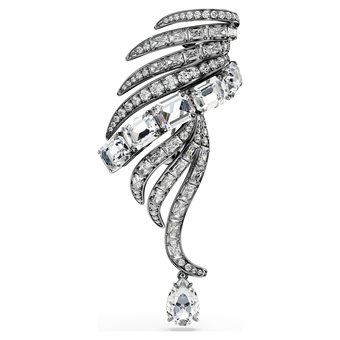 swarovski the vienna collection brooch  feather  white  ruthenium plated