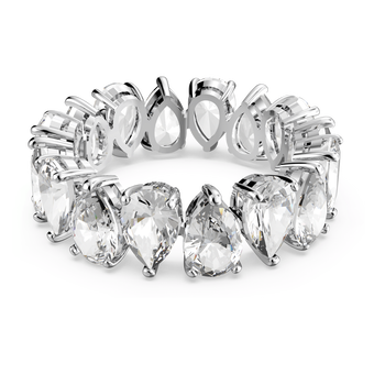 swarovski matrix vittore ring drop cut white rhodium plated