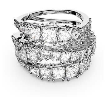 swarovski hyperbola ring mixed cuts white rhodium plated