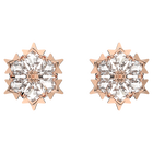 swarovski magic stud earrings snowflake white rose gold tone plated