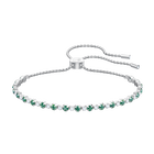 Subtle Bracelet, Green, Rhodium plating