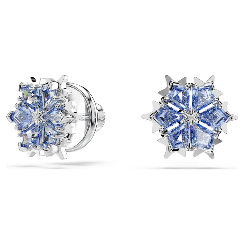 swarovski magic set  snowflake  blue  rhodium plated