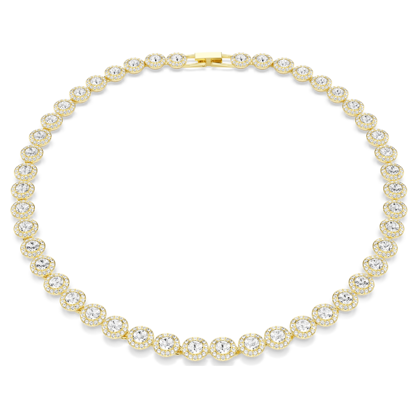 swarovski una angelic necklace  round cut  white  18k gold finish