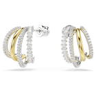swarovski hyperbola hoop earrings mixed cuts mini white mixed metal finish