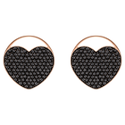 Ginger Stud Pierced Earrings, Gray, Rose gold plating