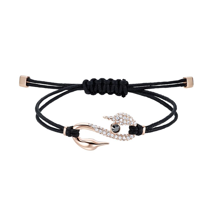 Swarovski Power Collection Hook Bracelet, Black, Rose-gold tone plated