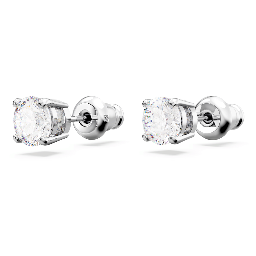 swarovski matrix tennis set  round cut  white  rhodium plated