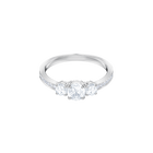 Attract Trilogy Round Ring, White, Rhodium Plating