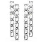 swarovski millenia clip earrings octagon cut long white rhodium plated