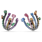 swarovski matrix earrings  mixed cuts  bouquet  multicolored  ruthenium plated