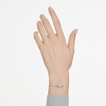 swarovski lifelong bracelet  pav   bow  white  rhodium plated