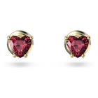 swarovski chroma stud earrings heart red gold tone plated