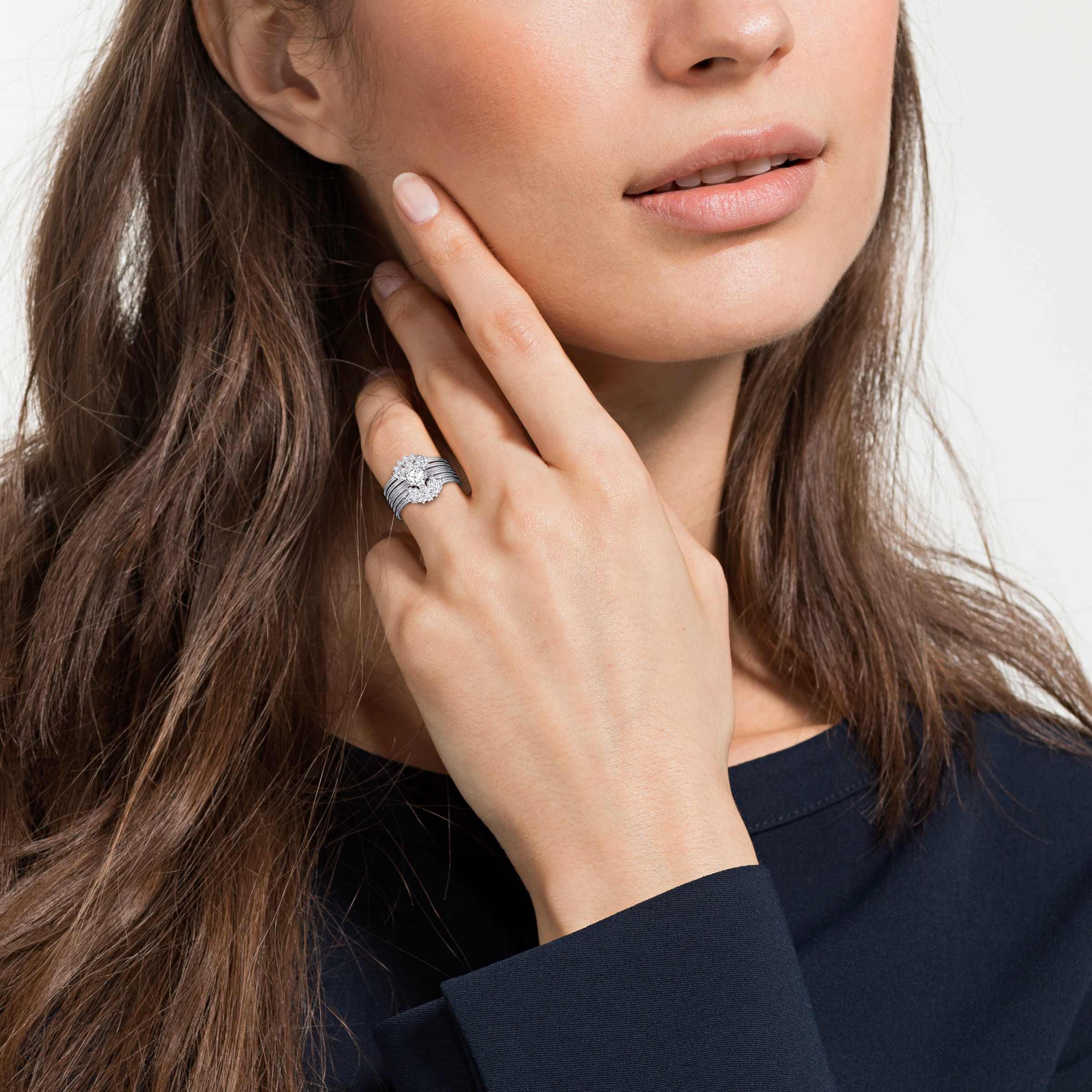 Buy Swarovski Moonsun Ring Set White Rhodium plated