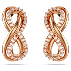 swarovski hyperbola stud earrings infinity white rose gold tone plated