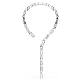 swarovski millenia tennis necklace octagon cut white rhodium plated