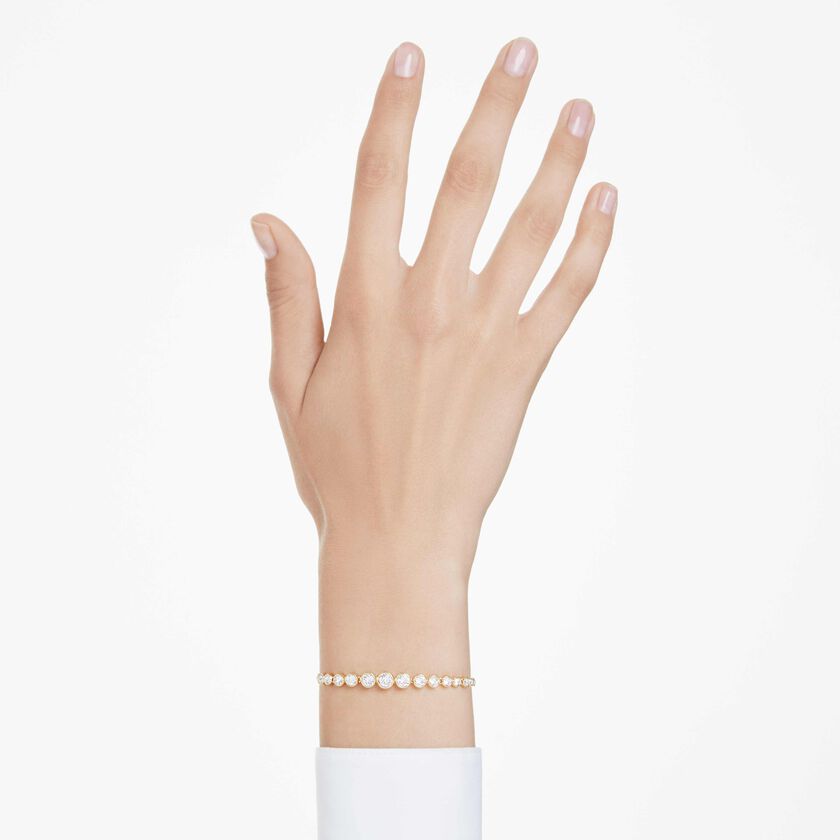 Buy Swarovski Imber Tennis bracelet, Mixed round cuts, White, Gold