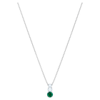 swarovski attract trilogy pendant round cut green rhodium plated