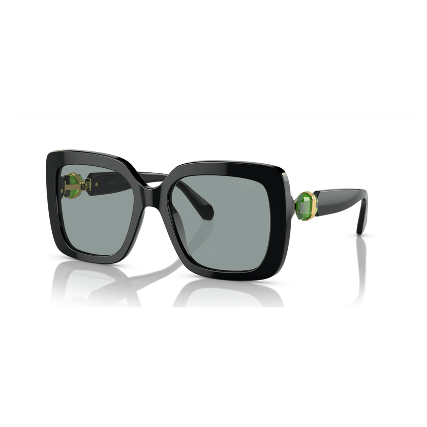 swarovski sunglasses  oversized  square shape  sk6001el  black