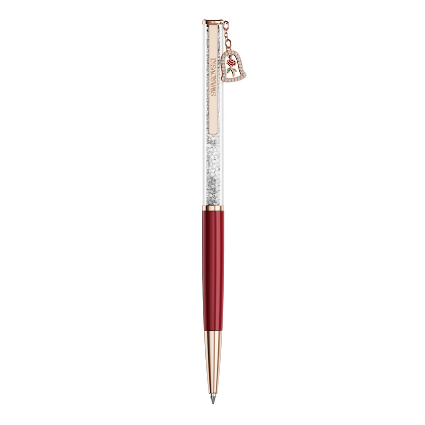 swarovski crystalline ballpoint pen  bell  red lacquered  rose gold tone plated