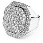 swarovski dextera cocktail ring octagon shape white rhodium plated