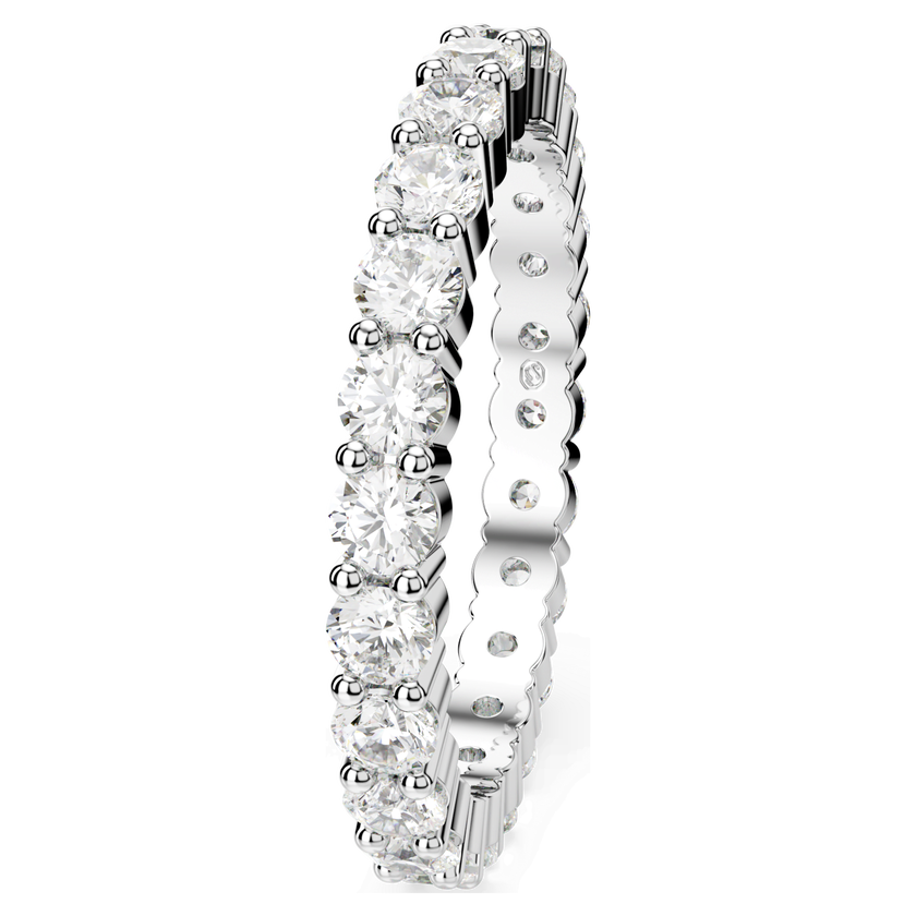 swarovski matrix vittore ring  round cut  white  silver tone finish
