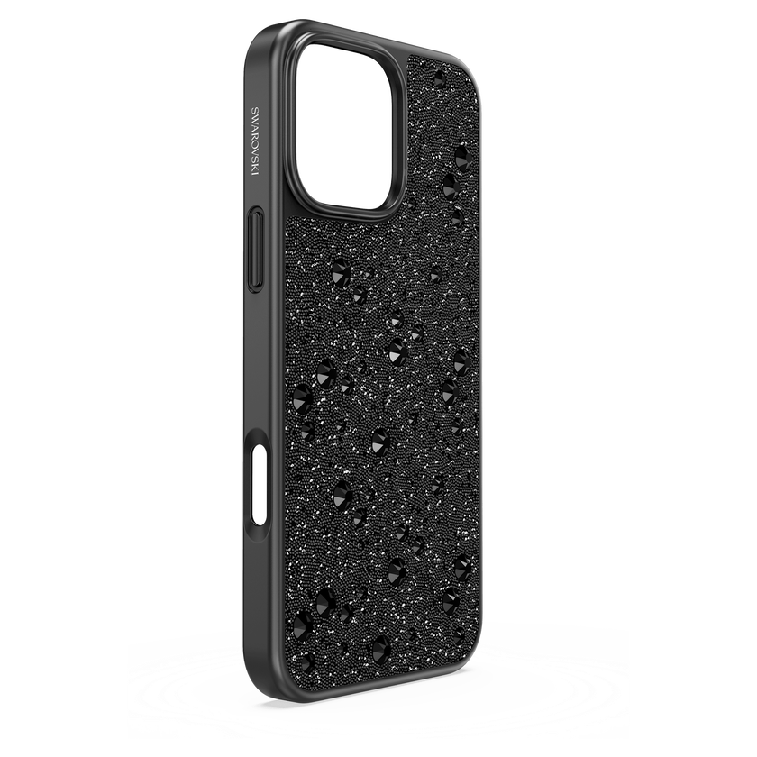 swarovski high smartphone case  scattered design  iphone  16 pro max  black