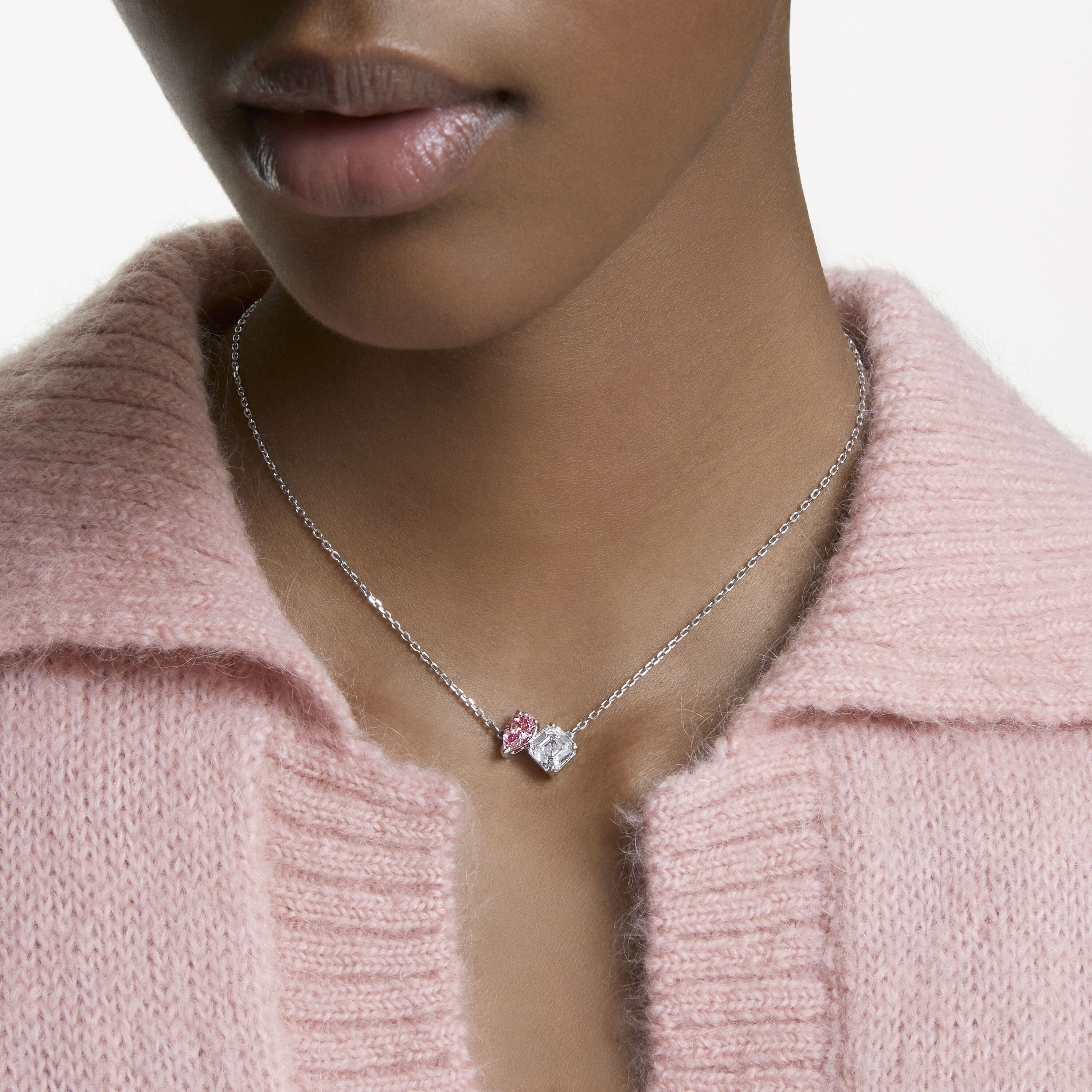 Buy Swarovski Attract Soul Necklace Pink Rhodium plated