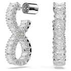 swarovski hyperbola hoop earrings infinity white rhodium plated