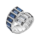 Fluid Azzurro Wrap Ring, Teal, Palladium plated