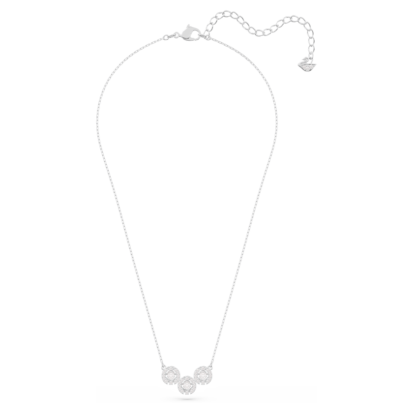 swarovski una necklace  round cut  white  rhodium plated
