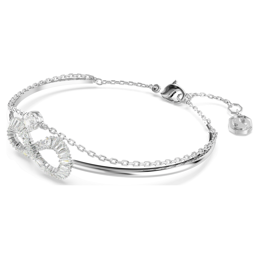 swarovski hyperbola bangle  infinity  white  rhodium plated